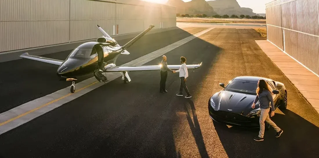 An image of a clients boarding a VisionJet
